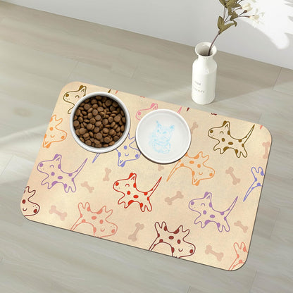 Pet Feeding Mat for Floors Waterproof Dog Mat for Food and Water Absorbent Quick Dry Non Slip mat for Cat Bowls