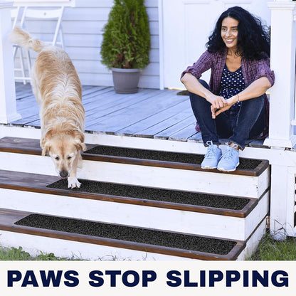 Clear Non Slip Stair Treads for Wooden Steps Indoor 30"x6" – 15-Pack Peel Stick Stair Treads – Self Adhesive Transparent Step Covers – Stair Grip Tape for Dogs, Kids – by STEPCORE
