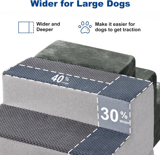 ZOMISIA Dog Ramp for Large Dogs - 24"H 5-Step Pet Stairs for High Beds with Tunnel, 2-in-1 Design with Zippers, Suitable for Indoor Cat Ladders with Non-Slip Bottom, Beige