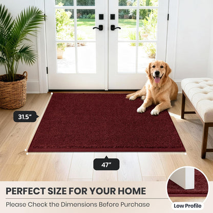 PURRUGS Dirt Trapping Door Mat 20" x 31.5", Non-Slip Machine Washable Entryway Rug, Dog Doormat, Indoor Front Door Mat, Super Absorbent Entry Rug for Muddy Shoes & Paws, Bluish Grey-Black