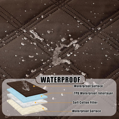 Smiry Waterproof Dog Bed Cover Blanket 30x70, Soft Reversible Pet Blanket, Washable Leakproof Cats Dogs Couch Cover for Sofa, Couch, Furniture, Grey/Dark Grey