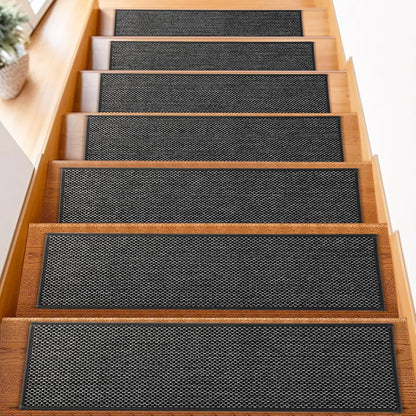 FlowaFoli Stair Treads for Wooden Steps Indoor,8" X 30" (15 in Pack) Stair Treads Non Slip, Machine Washable for Kids Elders and Pets,Beige