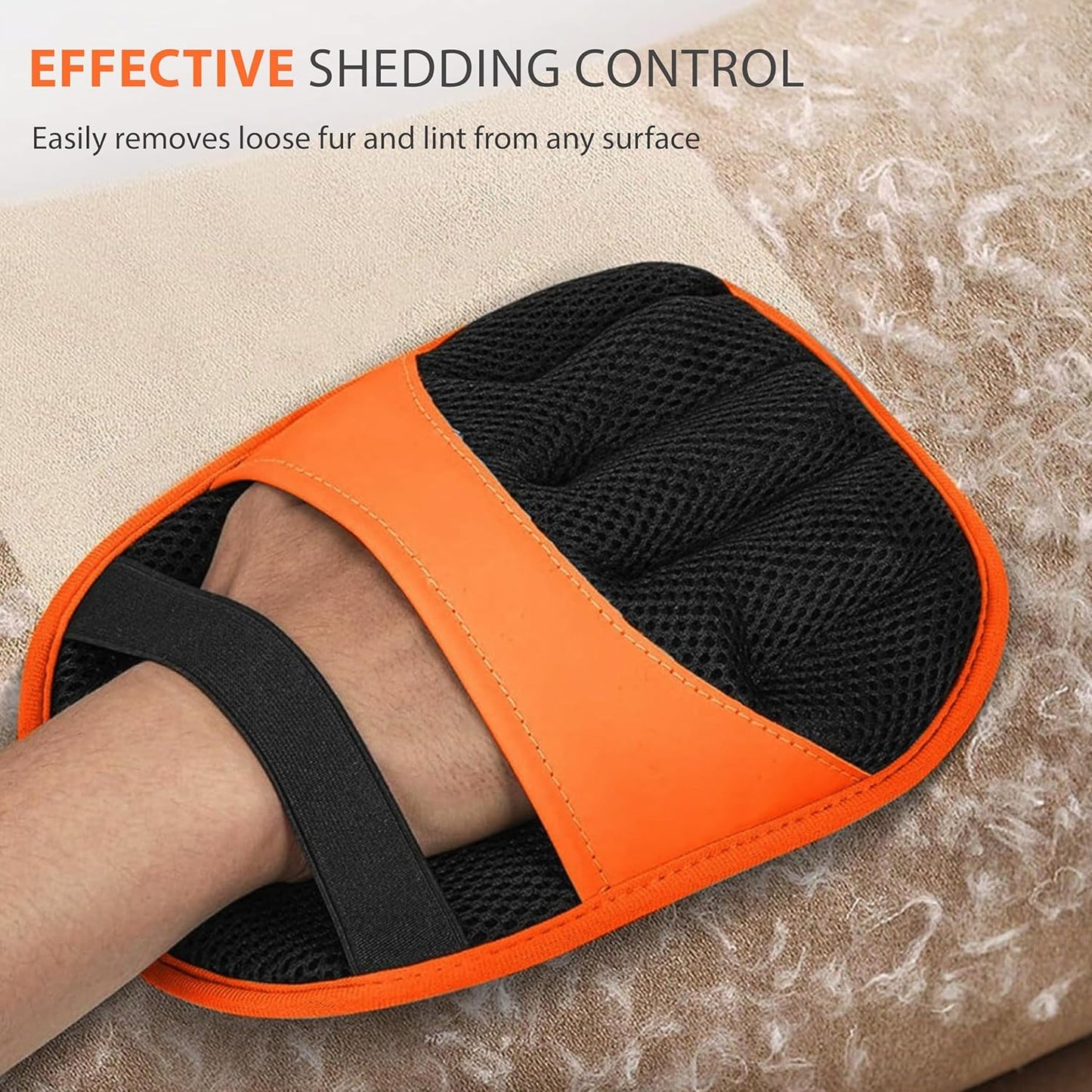 Premium 3-in-1 Pet Grooming Kit - Electrostatic Pet Hair Removal Glove with Safety Nail Scissors & Dual-Ended Toothbrush Set - Gentle Deshedding Mitt for Dogs, Cats & Furniture - All-in-One Care Pack