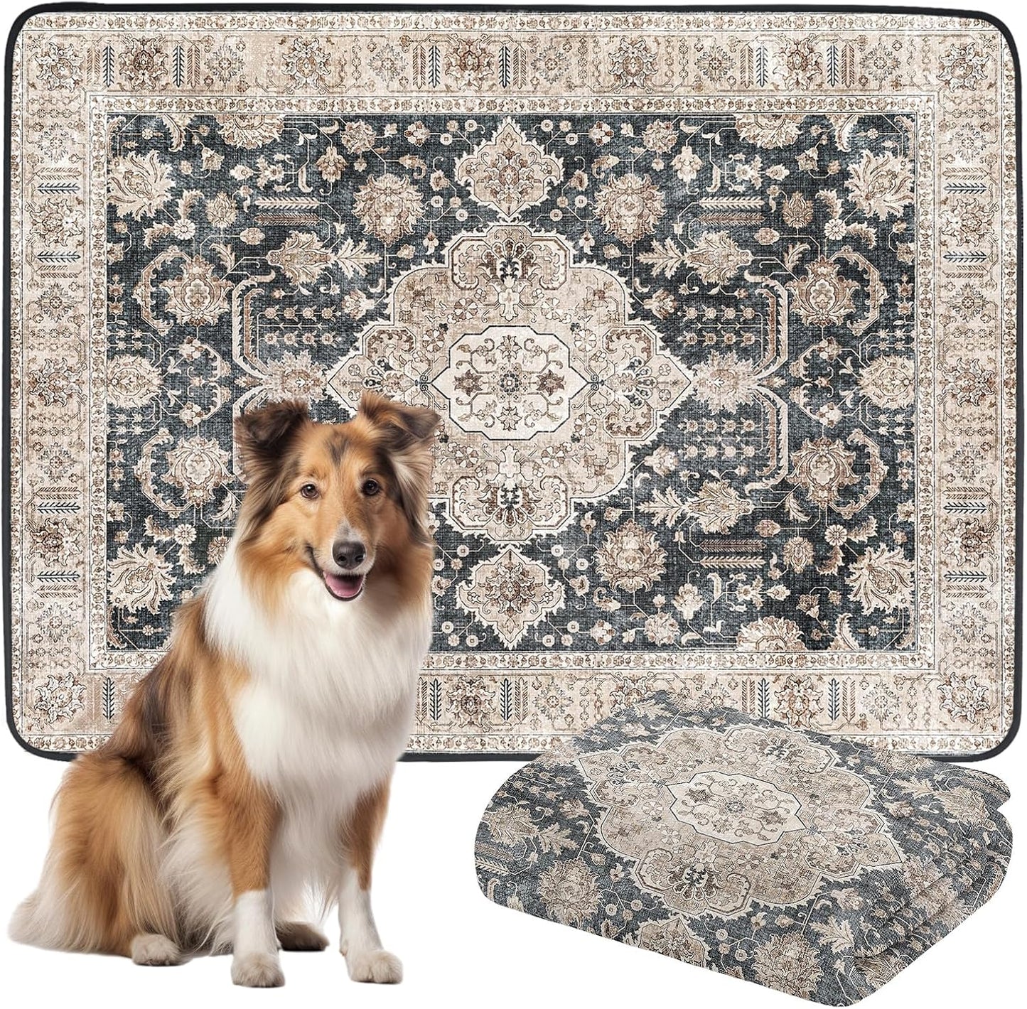 Dogcator Washable Pee Pads for Dogs, 2 Pack Reusable Puppy Training Pads. 36''x48'' Super Absorbent Dog Rugs, Non-Slip and Leakproof Pee Mat for Dogs, Whelping Pads for Crates and Floors