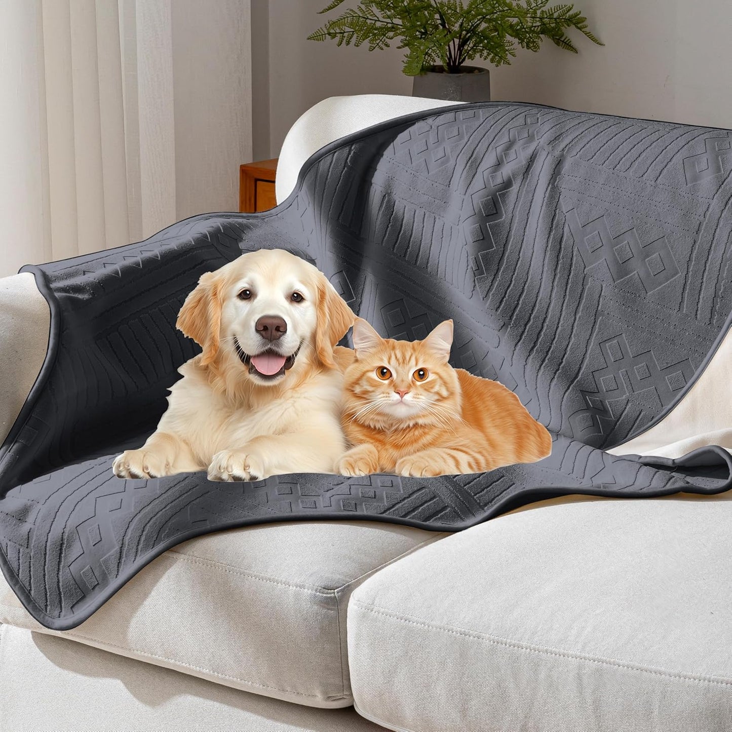 Waterproof Couch Cover, Reversible, Pet-Friendly, Washable and Anti-Slip Couch Covers for Sofa Protection with 3 Cushions, Sofa Slipcovers for Dogs and Cats (71×118in/Brown)