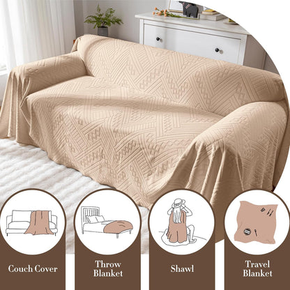 Waterproof Couch Cover, Reversible, Pet-Friendly, Washable and Anti-Slip Couch Covers for Sofa Protection with 3 Cushions, Sofa Slipcovers for Dogs and Cats (71×118in/Brown)