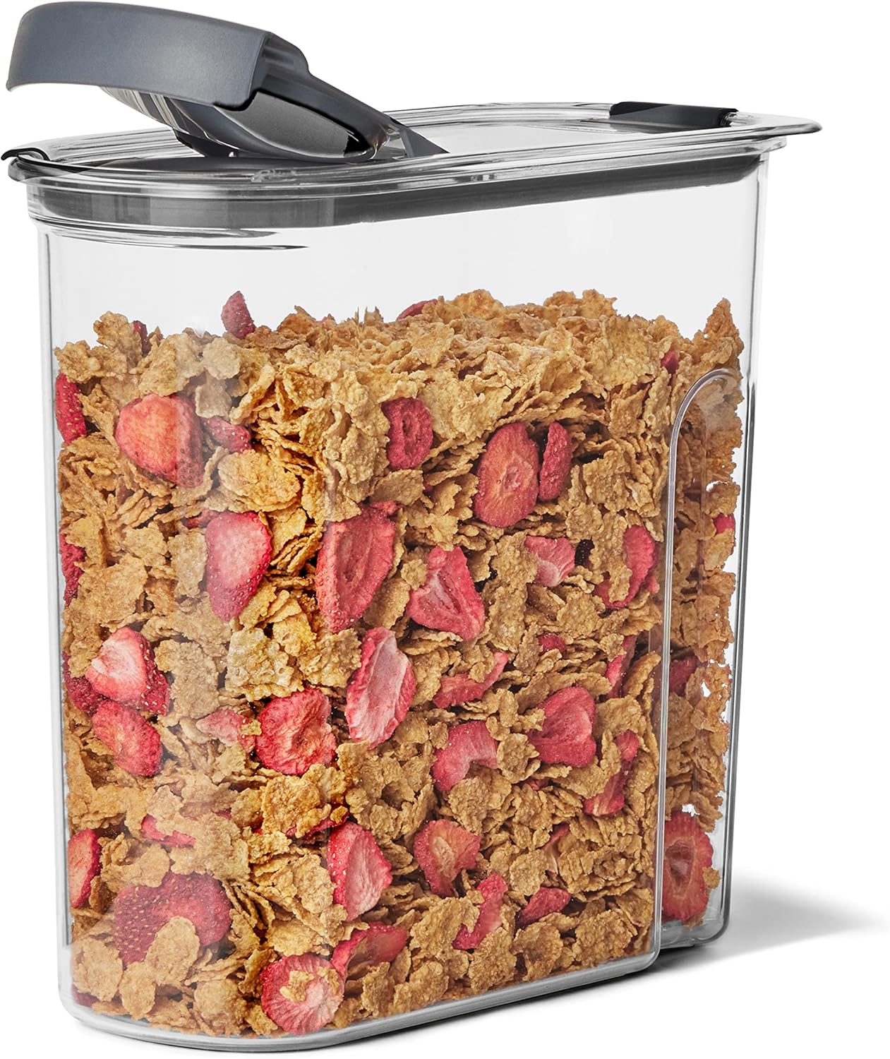 Rubbermaid Brilliance 16-Cup Airtight Food Storage Container with Lid Clear/Grey - optimal for pantry organization flour sugar and food storage