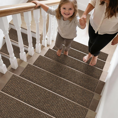 BEQHAUSE Stair Treads for Wooden Steps 28inX9in, Carpet Stair Treads Non Slip Indoor, Machine Washable Stair Runners for Kids Elders and Pets, Carpet for Stair Rugs Mat, TPE Backing, 15pcs, Taupe