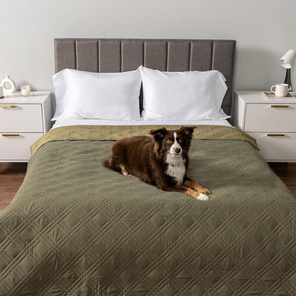 PetAmi Waterproof Couch Cover for Dogs, Reversible Furniture Cover Sofa Protector for Pet Cat Bed, Washable Blanket Dog Cover for Couch Seat, 52x82 Gray