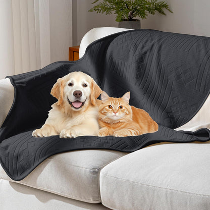 Waterproof Couch Cover, Reversible, Pet-Friendly, Washable and Anti-Slip Couch Covers for Sofa Protection with 3 Cushions, Sofa Slipcovers for Dogs and Cats (71×118in/Brown)
