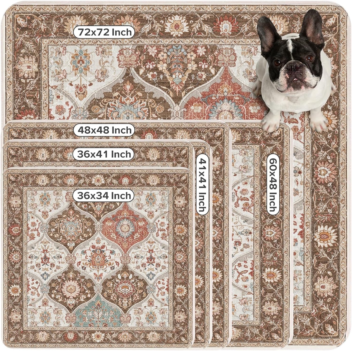 INVENHO Washable Pee Pads for Dogs 72"x72" Reusable Dog Pads Extra Large Upgrade Non-Slip Dog Pee Pads Heavy Absorbency Puppy Pee Pads Quick Dry Whelping Pads/Waterproof Puppy Training Pad