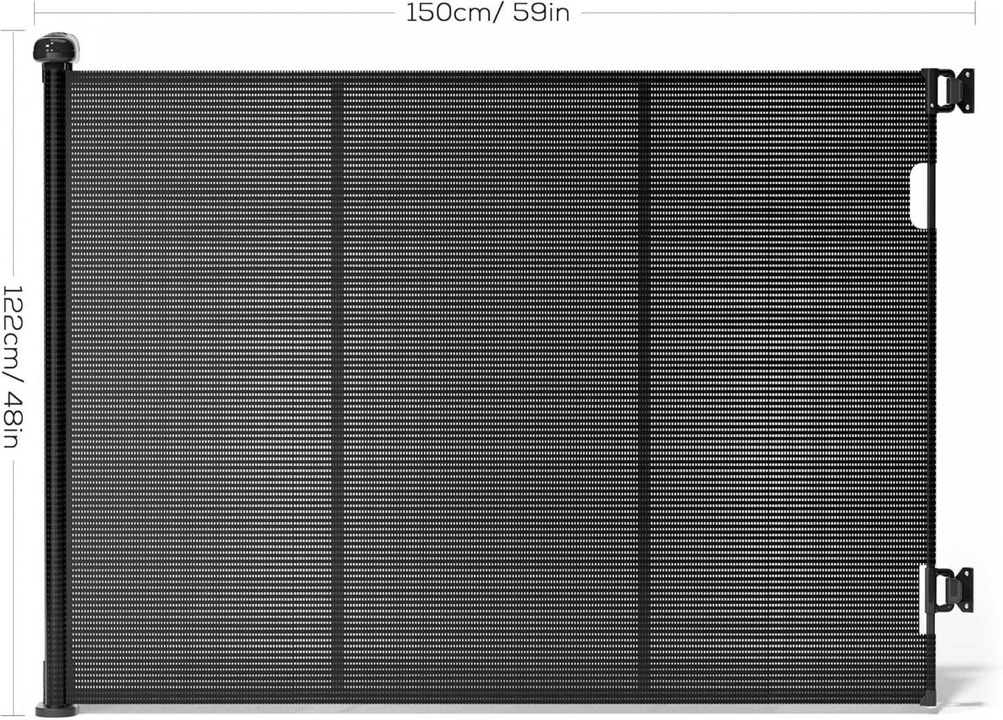 Retractable Baby Gate for Stairs, 42" Tall X 200" Wide Mesh Dog Gate Indoor, Child Gate for Doorways, Hallways, Deck, Indoor Outdoor Pet Baby Safety Essentials for Home, Black