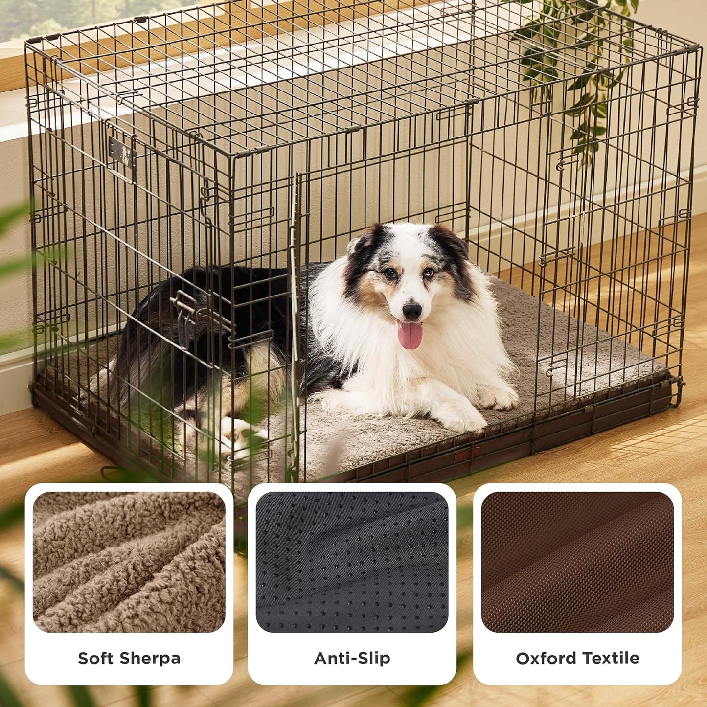Bedsure Dog Beds Large Sized Dog - Comfy Flat Pet Beds with Removable Washable Cover, Orthopedic Egg Crate Foam Puppy Mat, Suitable for Pet Up to 65 lbs