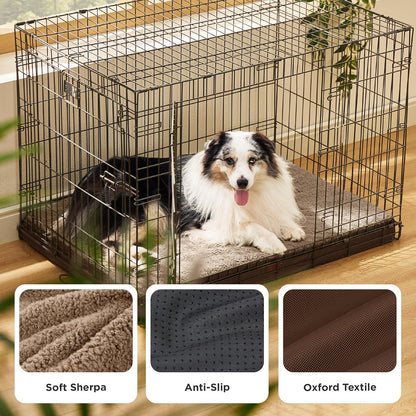 Bedsure Dog Beds Large Sized Dog - Comfy Flat Pet Beds with Removable Washable Cover, Orthopedic Egg Crate Foam Puppy Mat, Suitable for Pet Up to 65 lbs