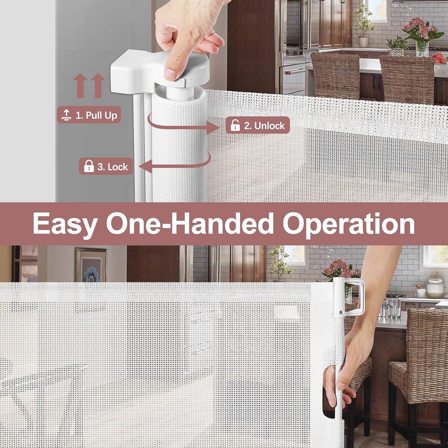 Extra Wide Baby Gate for Large Openings Retractable Baby Gates Indoor Outdoor Extra Long Dog Gate for Doorway Stair Gates for Kids or Pets Extra Large Dog Gate for Stairs