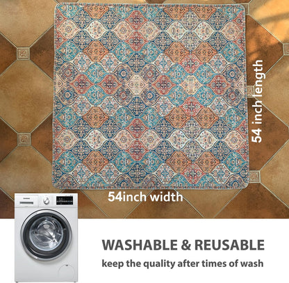 nunubaby Washable Pee Pads for Dogs, Stylish, Non-Slip and Leak-Proof Pee Pads. Reusable Potty Pads for Dogs for Crates and Floors.(Beige/Multi, 24" x48" )