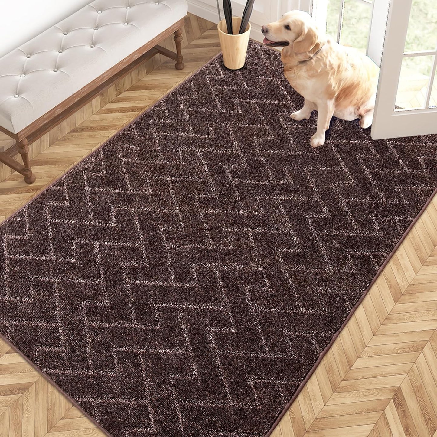 PURRUGS Dirt Trapping Door Mat 20" x 31.5", Non-Slip Machine Washable Entry Rug, Dog Doormat, Indoor Front Door Mat, Super Absorbent Entryway Rug for Muddy Shoes & Paws, Taupe