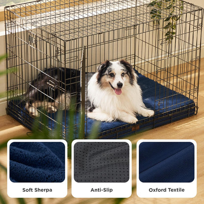 Bedsure Dog Beds Large Sized Dog - Comfy Flat Pet Beds with Removable Washable Cover, Orthopedic Egg Crate Foam Puppy Mat, Suitable for Pet Up to 65 lbs