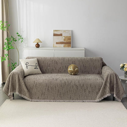 MYSKY HOME Couch Cover for Dogs, Washable Couch Covers, Non Slip Sofa Cover, Couch Cover 2 Cushion Sofa Dogs Furniture Protector with Tassels, Chenille Sofa Slipcover for Pets, 71"x118", Dark Grey