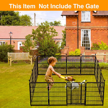 Getlay 36 in(H) Garden Fence, Wide Gate Low Threshold, 10 Panels Total 22.1 Ft(L) Heavy Duty Iron Animal Barrier Fence for Yard,Suitable for Indoor Or Outdoor Dog Fencing,Garden Border Fence