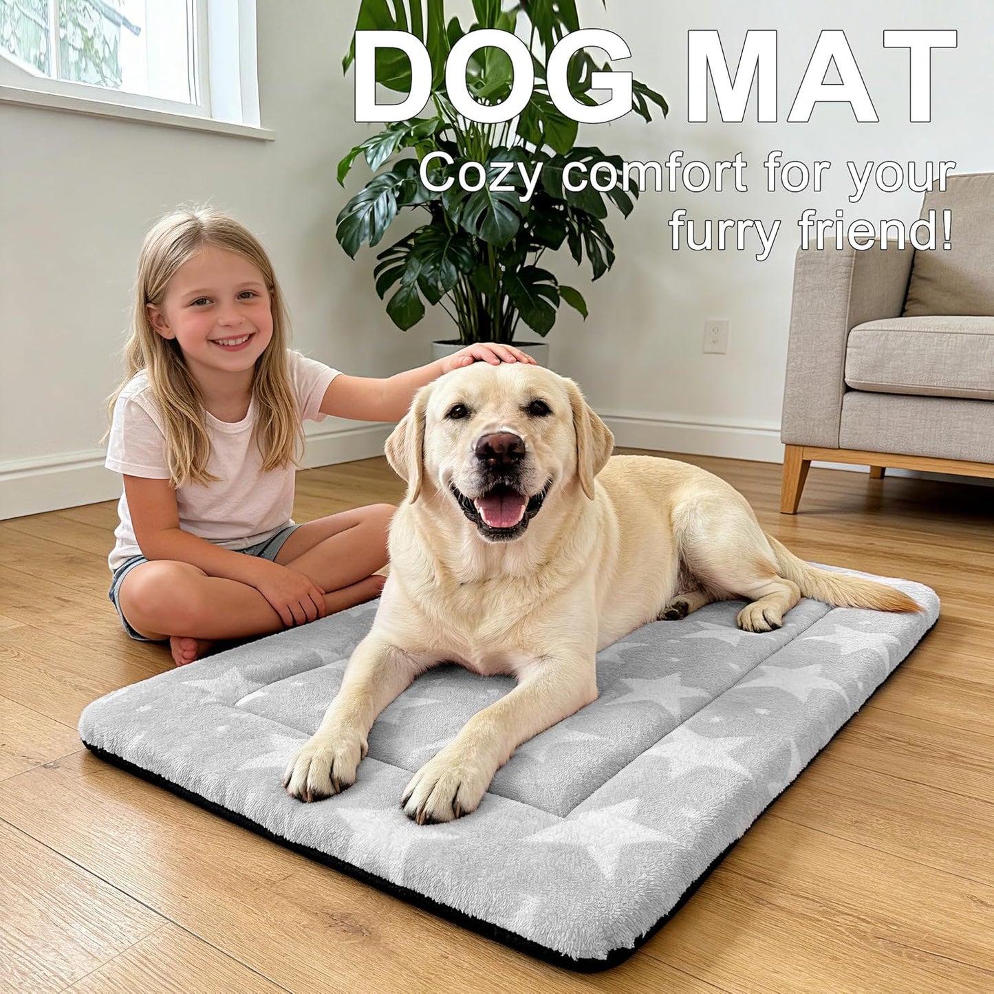 Dog Bed Mat – Soft & Comfortable Dog Kennel Pad for Crate – Durable Crate Bed & Mat for Dogs & Cats – Ideal for Crate, Kennel, and Home Use