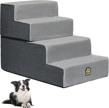 Pet Steps Dog Stairs for Sofa Couch and Bed High Density Sponge Pet Ramp with Removable Washable Cover Non-Slip Base Stable Dog Steps 15.7" H