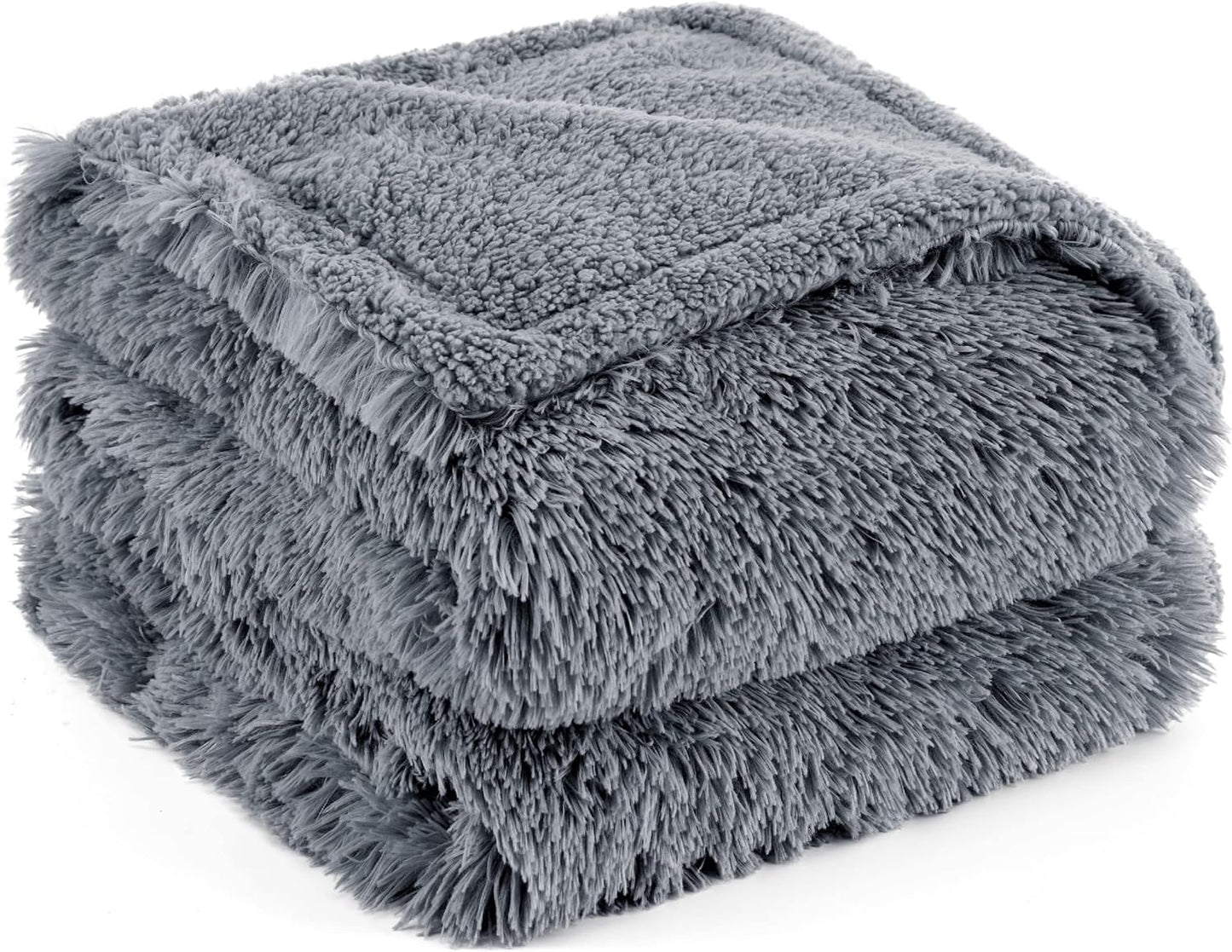 Bedsure Dog Blankets for Large Dogs, Fluffy Waterproof Dog Blanket for Couch Protector and Bed Washable, Fuzzy Faux Fur Pet Throw Blankets for Calming, Dog Accessories, XL, 50×60 inch, Tie-dye Grey