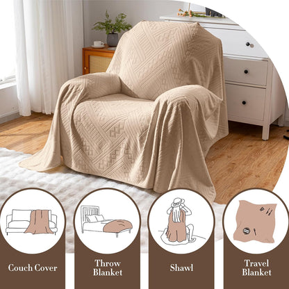 Waterproof Couch Cover, Reversible, Pet-Friendly, Washable and Anti-Slip Couch Covers for Sofa Protection with 3 Cushions, Sofa Slipcovers for Dogs and Cats (71×118in/Brown)