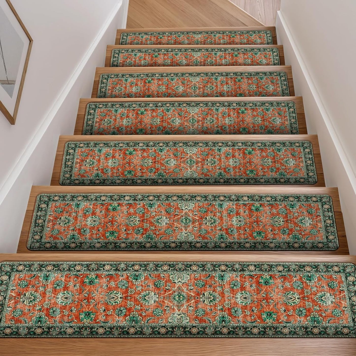OJIA Extra Non-Slip Stair Treads for Wooden Steps 15PCS, 30"X8" Rubber Indoor Stair Runner Slip Resistant Stair Rugs Safety Mats for Dogs, Kids & Elders, Stairway Grip Step Treads, Gray