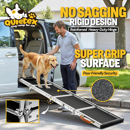Extra Long 71”Dog Ramp Folding Pet Ramp for Car Large Dogs with Non-Slip Surface Dog Ramps up to 200 lb for Car SUV Truck (71“ Dog Ramp)