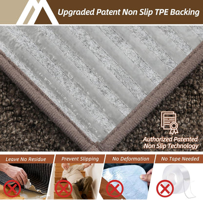 COSY HOMEER Edging Stair Treads Non-Slip Carpet Mat 28inX9in Indoor Stair Runners for Wooden Steps, Edging Stair Rugs for Kids and Dogs, 100% Polyester TPE Backing (7pc, Beige)