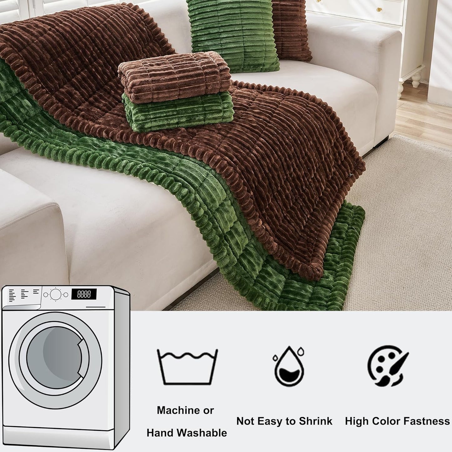Mivnue Pet Couch Cover, Couch Covers for Dogs, Washable Dog Sofa Covers Couch Protector, Fuzzy Non Slip Couch Slipcover Pet Friendly (Brown, 27.6" x 59.1")