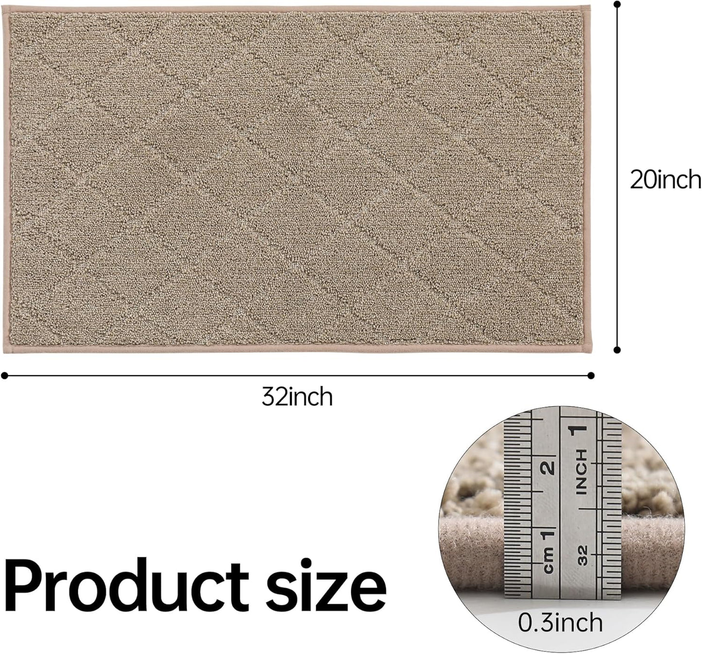COSY HOMEER Edging Stair Treads Non-Slip Carpet Mat 28inX9in Indoor Stair Runners for Wooden Steps, Edging Stair Rugs for Kids and Dogs, 100% Polyester TPE Backing (7pc, Beige)