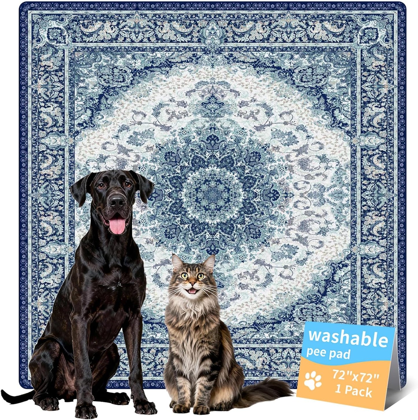 Washable Pee Pads for Dogs, Reusable Puppy Potty Training Pads, Ultra-Absorbent Thick Waterproof Leak-Proof Non-Slip Pads & Mat for Crate, Playpen, Floor, Whelping & Housebreaking , 2 Pack 18"x24"