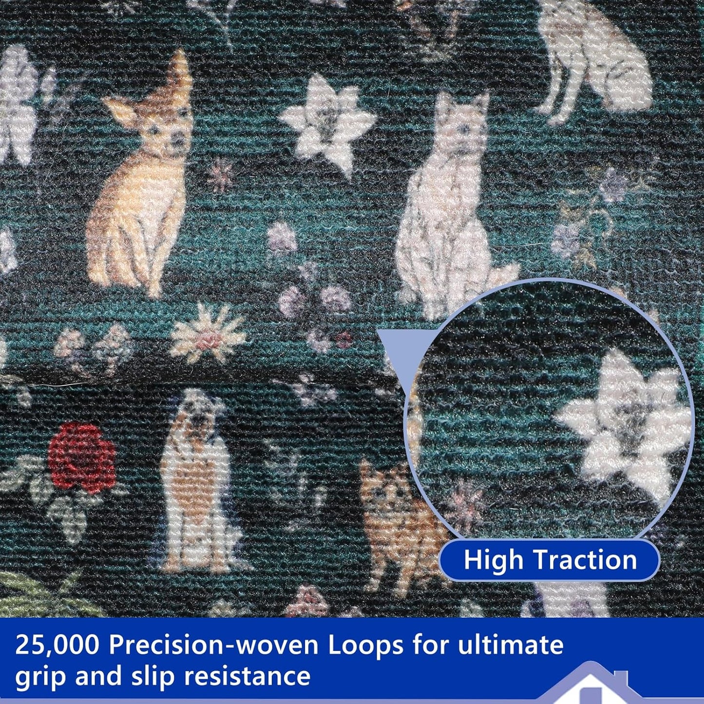 Animal Cat Dog Stair Treads Non Slip for Wooden Steps 15PCS 8"x30" Stair Carpet Treads TPR Backing Soft Stair Runner Washable Reusable Indoor Safety Stair Mats for Elders Kids Dogs Black
