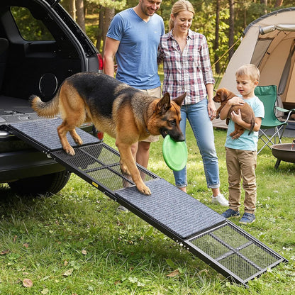DoCred Dog Ramp for Car, 71'' L x 20'' W Dog Ramps for Large Dogs, Extra Wide Pet Ramp with Non-Slip Surface for Medium & Large Dogs to Get in Car, SUV & Truck, Supports Up to 250 Lbs