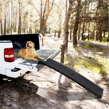 LEMY 61 Inch Folding Dog Ramp for Cars, Non-Slip Dog Pet Stairs, Step Ladder with Raised Siderails, Portable Pet Ramp for Large Dogs, Trucks, RVs