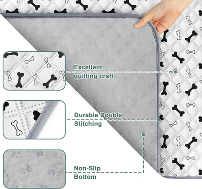 Eterish Reusable Washable Pee Pads for Dogs Large/Extra Large 36'' x 41'' 2 Pack, Absorbent Pet Puppy Dog Training Pads Non-Slip, Waterproof Whelping Potty Pads for Dogs Leak-Proof