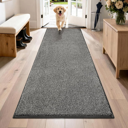 PURRUGS Dirt Trapping Door Mat 20" x 31.5", Non-Slip Machine Washable Entryway Rug, Dog Doormat, Indoor Front Door Mat, Super Absorbent Entry Rug for Muddy Shoes & Paws, Bluish Grey-Black