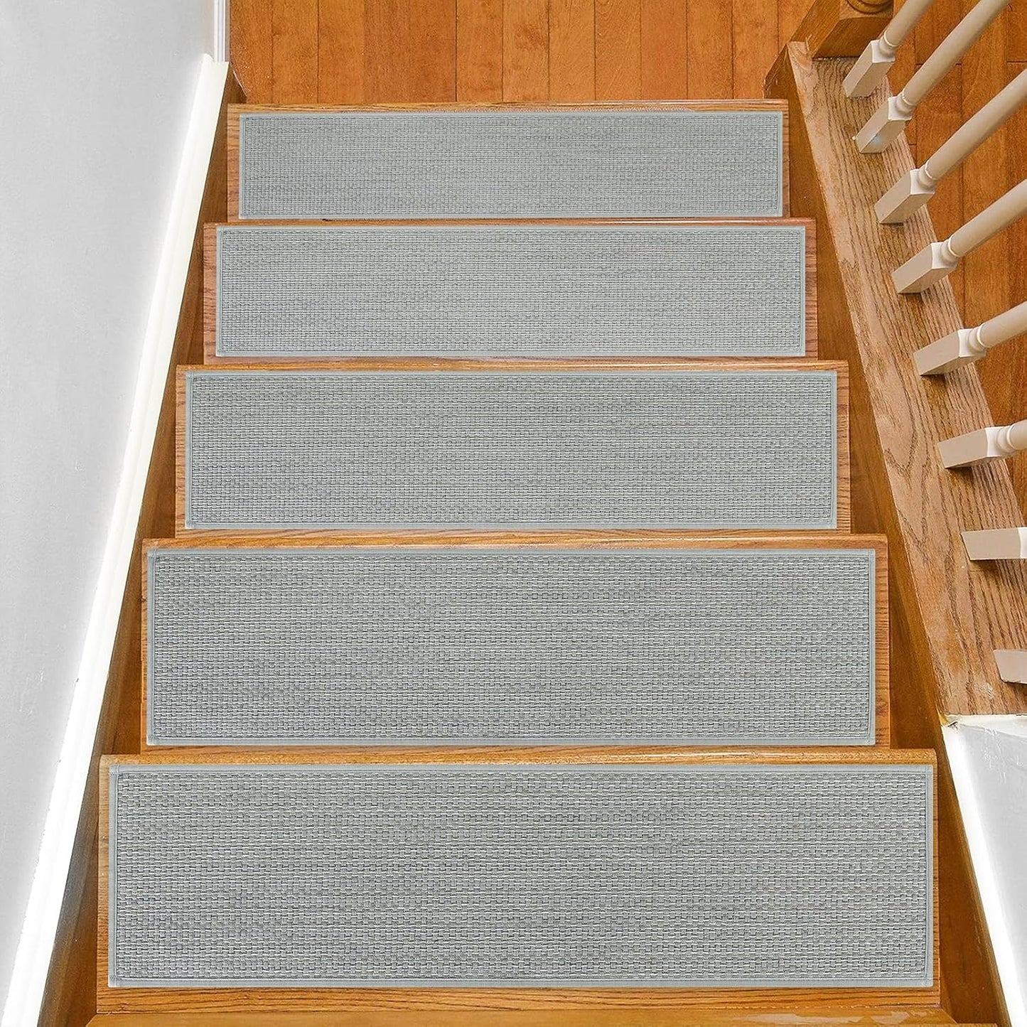 SMILOOL Stair Treads Non Slip for Wooden Steps Indoor 10" x 36" 4 Pack Extra Wide Stair Tread Carpet Stairs Runner, Step Pads with Reusable Adhesive for Dogs Kids Elders, Machine Washable, Beige