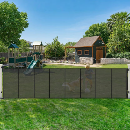 250" Reinforced Extra Wide Baby Gate Retractable Dog Gate, 21ft Extra Long Baby Gate Retractable Gates for Dogs, 48" Extra Tall Pet Gate Retractable Fence Outdoor Gate for Deck/Garage/Patio, Black