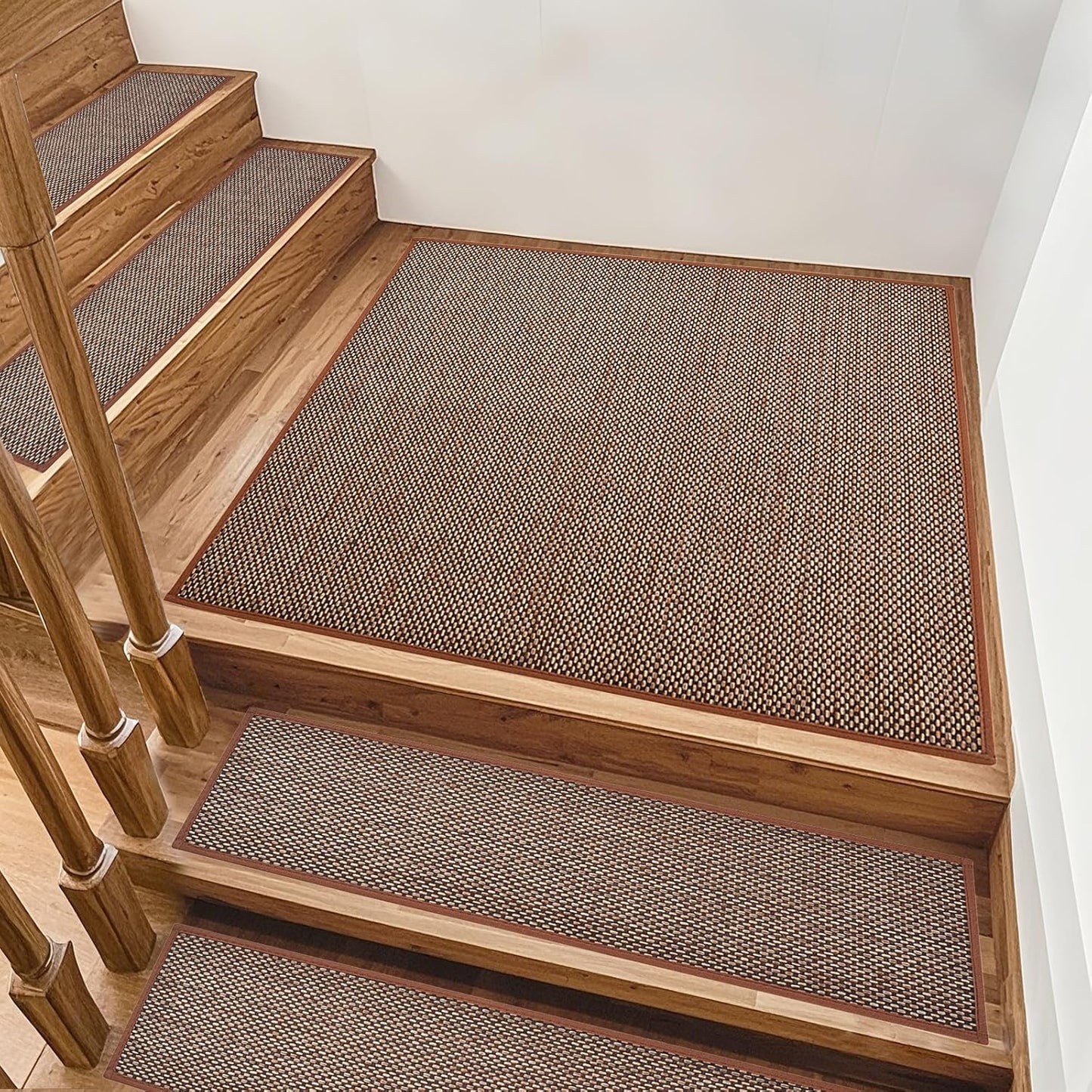 Stair Treads Non Slip, Rubber Backing Stair Treads for Wooden Steps, 15 PCS Thicken Linen Carpet Stair Runners Indoor for Kids Elders and Pets, No Residue Stair Carpet Treads, 8"x30", Beige