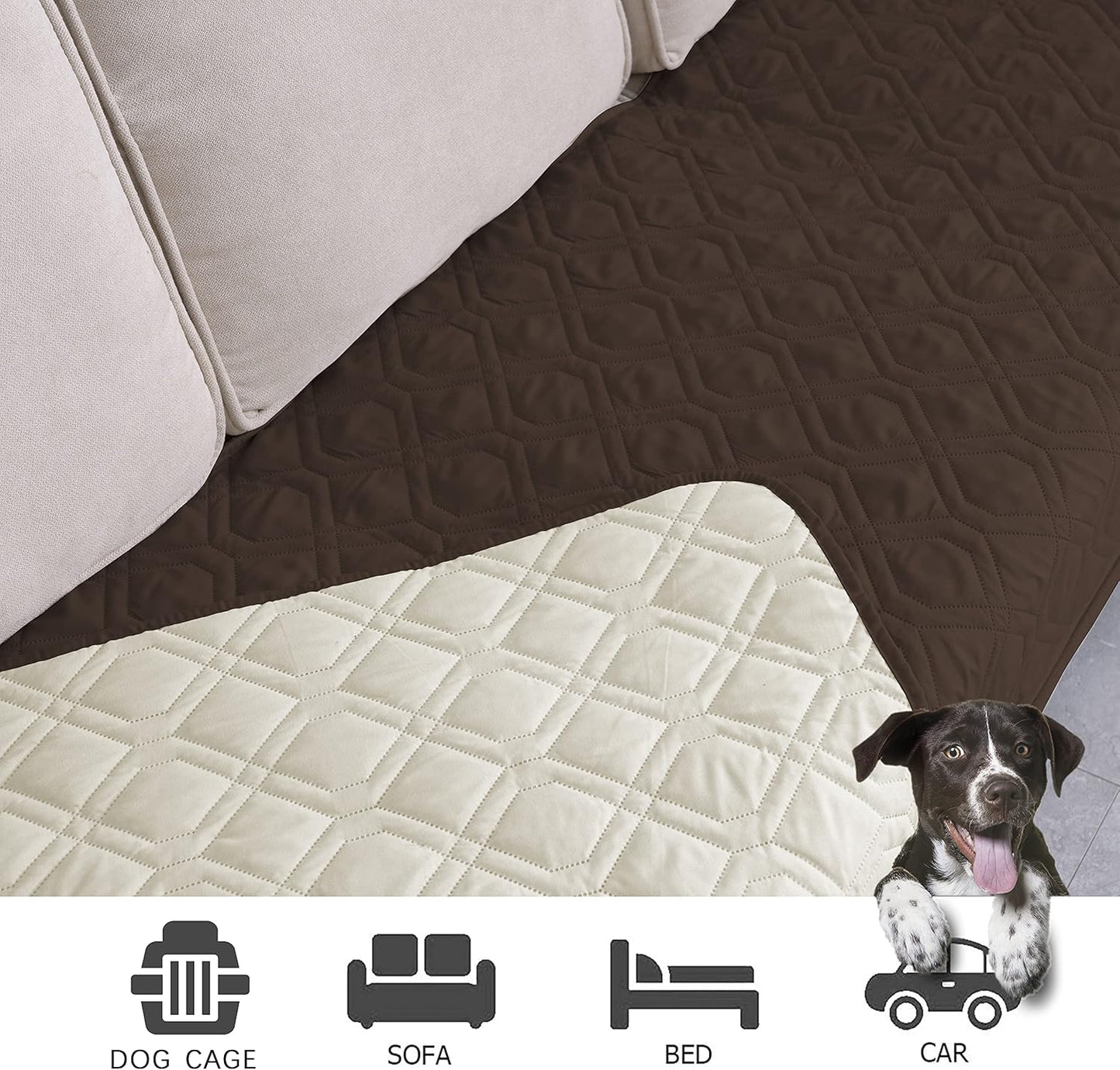 Ameritex Waterproof Dog Bed Cover Pet Blanket for Furniture Bed Couch Sofa Reversible - Colors A