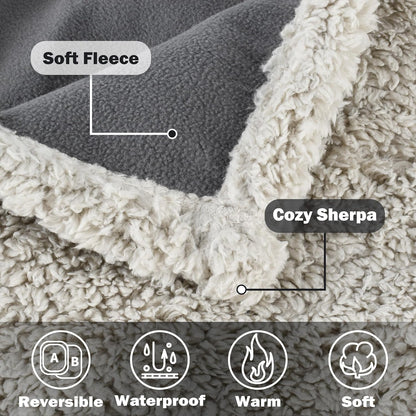 Kritter Planet Waterproof Dog Blanket, Reversible Water Proof Pet Blanket for Couch, Bed & Sofa, Washable Couch Covers for Large Dogs - Protects Furniture from Fur, Dirt, and Accidents