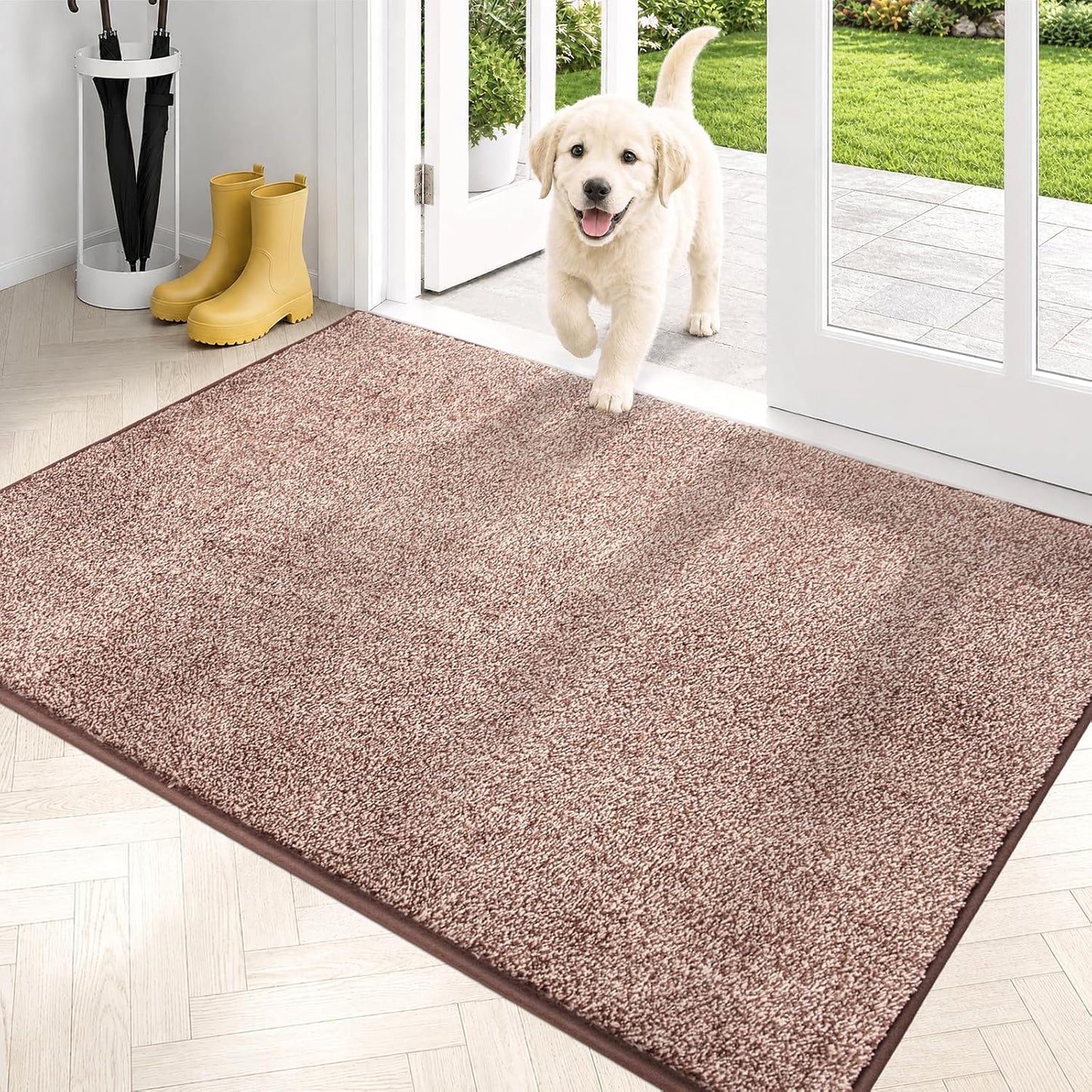 PURRUGS Dirt Trapping Door Mat 20" x 31.5", Non-Slip Machine Washable Entryway Rug, Dog Doormat, Indoor Front Door Mat, Super Absorbent Entry Rug for Muddy Shoes & Paws, Bluish Grey-Black
