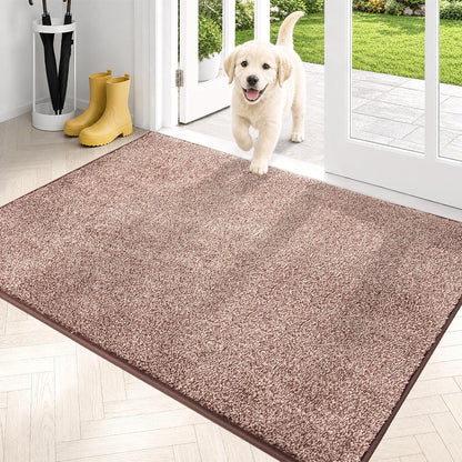 PURRUGS Dirt Trapping Door Mat 20" x 31.5", Non-Slip Machine Washable Entryway Rug, Dog Doormat, Indoor Front Door Mat, Super Absorbent Entry Rug for Muddy Shoes & Paws, Bluish Grey-Black