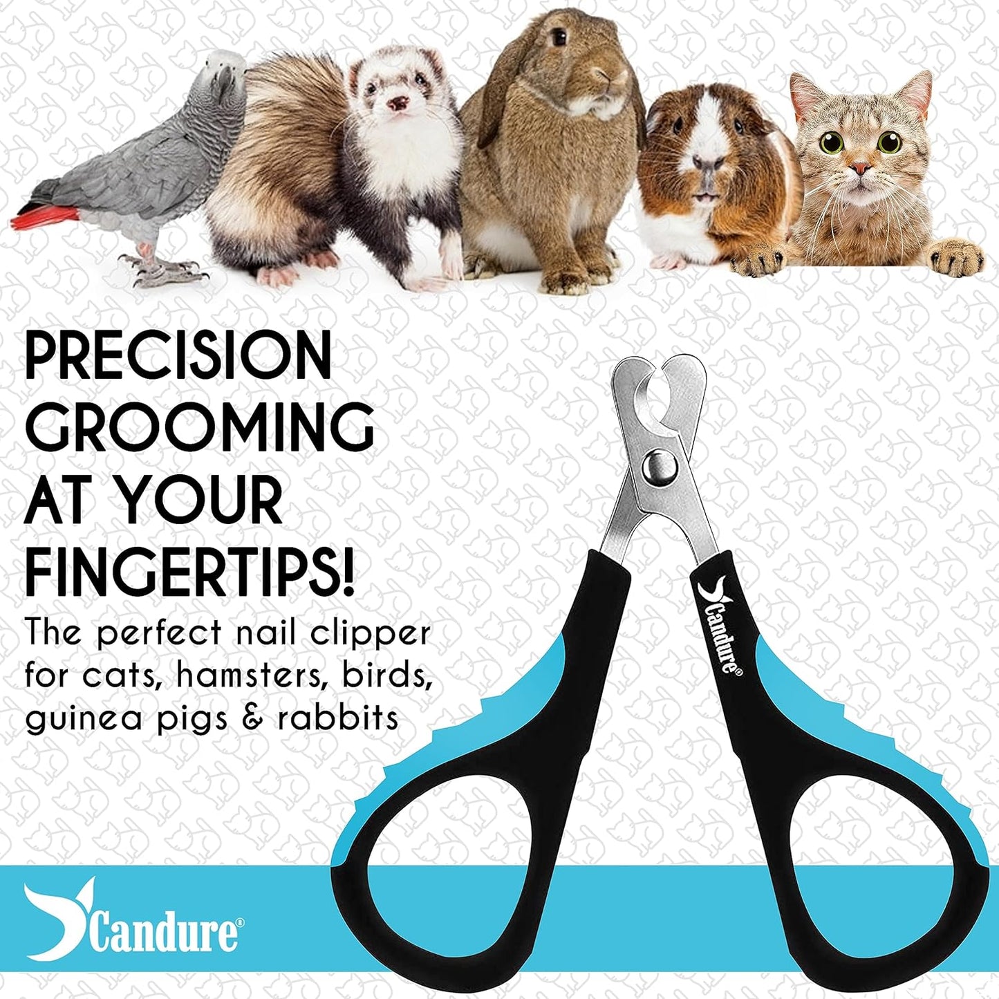 Candure Dog Nail Clippers Professional Pet Nail Clipper Suitable for Cats, Rabbits and Guinea Pigs - Safety Lock/Protective Guard to Avoid Over Cutting (Green, Medium to Small)