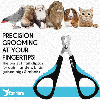 Candure Dog Nail Clippers Professional Pet Nail Clipper Suitable for Cats, Rabbits and Guinea Pigs - Safety Lock/Protective Guard to Avoid Over Cutting (Green, Medium to Small)