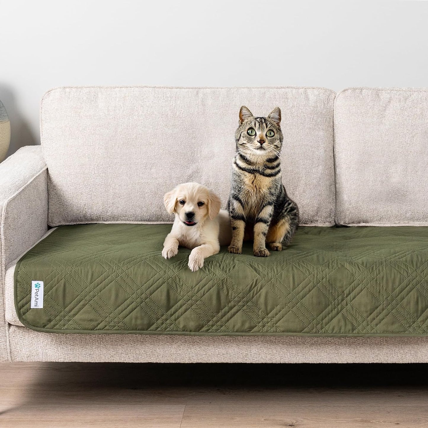 PetAmi Waterproof Couch Cover for Dogs, Reversible Furniture Cover Sofa Protector for Pet Cat Bed, Washable Blanket Dog Cover for Couch Seat, 52x82 Gray