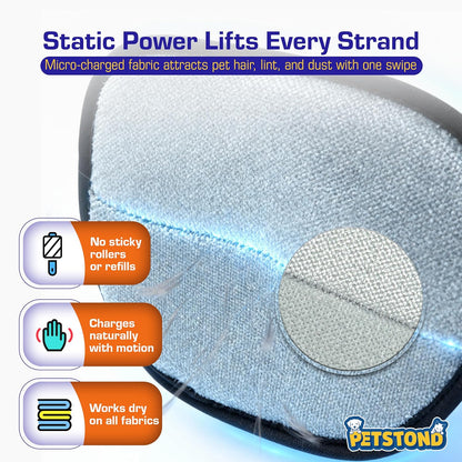 Pet Hair Removal Glove for Dogs & Cats – Lint Remover for Clothes, Reusable Fur & Lint Remover Mitt, Electrostatic Glove with Wrist Strap for Furniture, Couch, Carpet & Car Seat